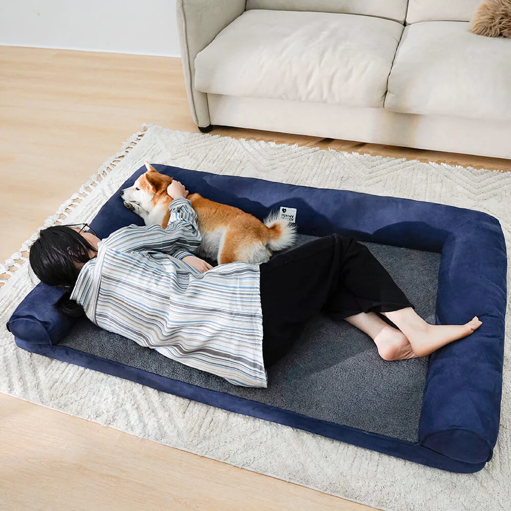Faux Fleece & Suede Full Support Orthopaedic Dog Bed - Image 11