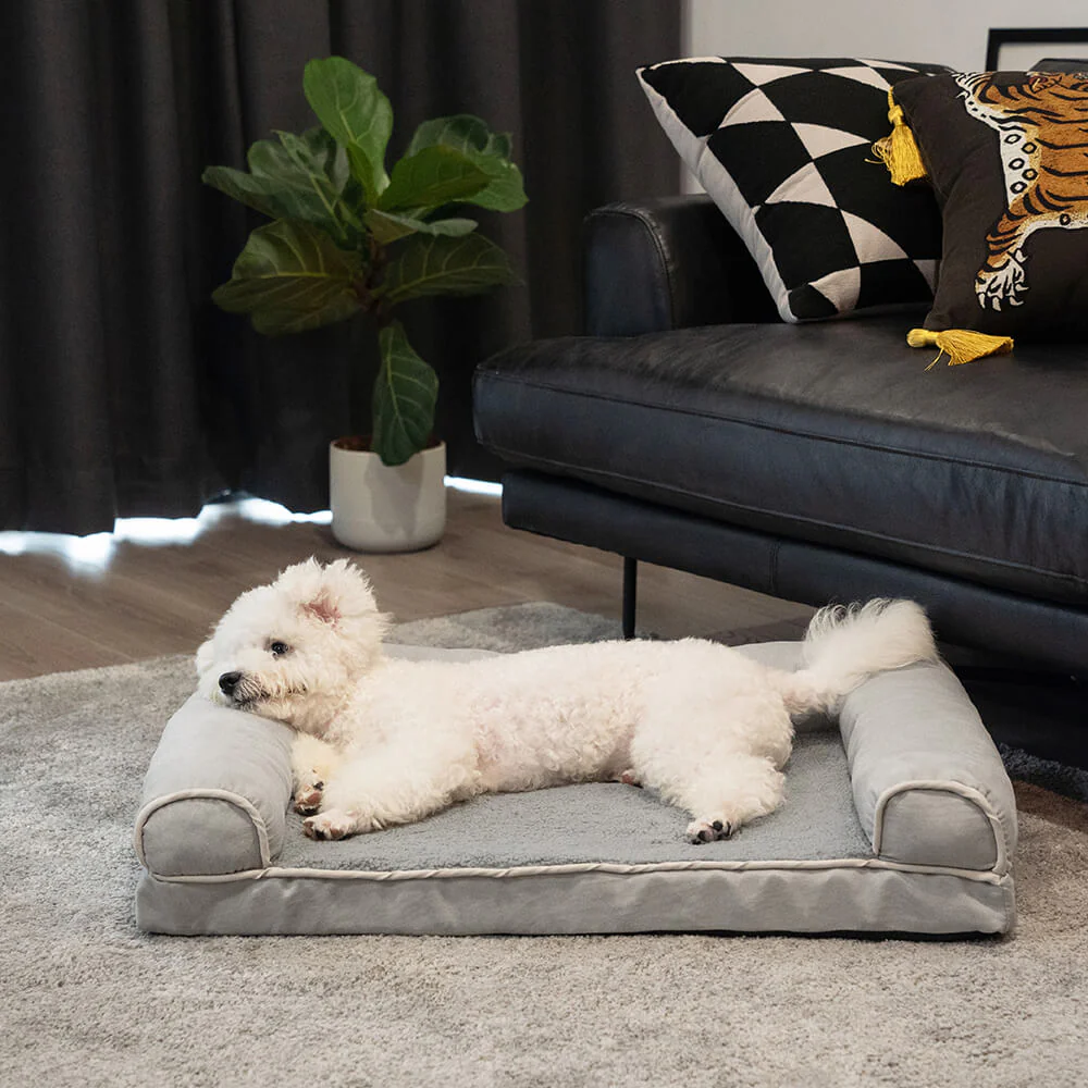Faux Fleece & Suede Full Support Orthopaedic Dog Bed - Image 13