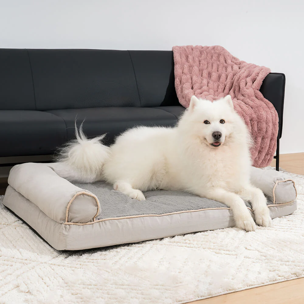 Faux Fleece & Suede Full Support Orthopaedic Dog Bed - Image 14