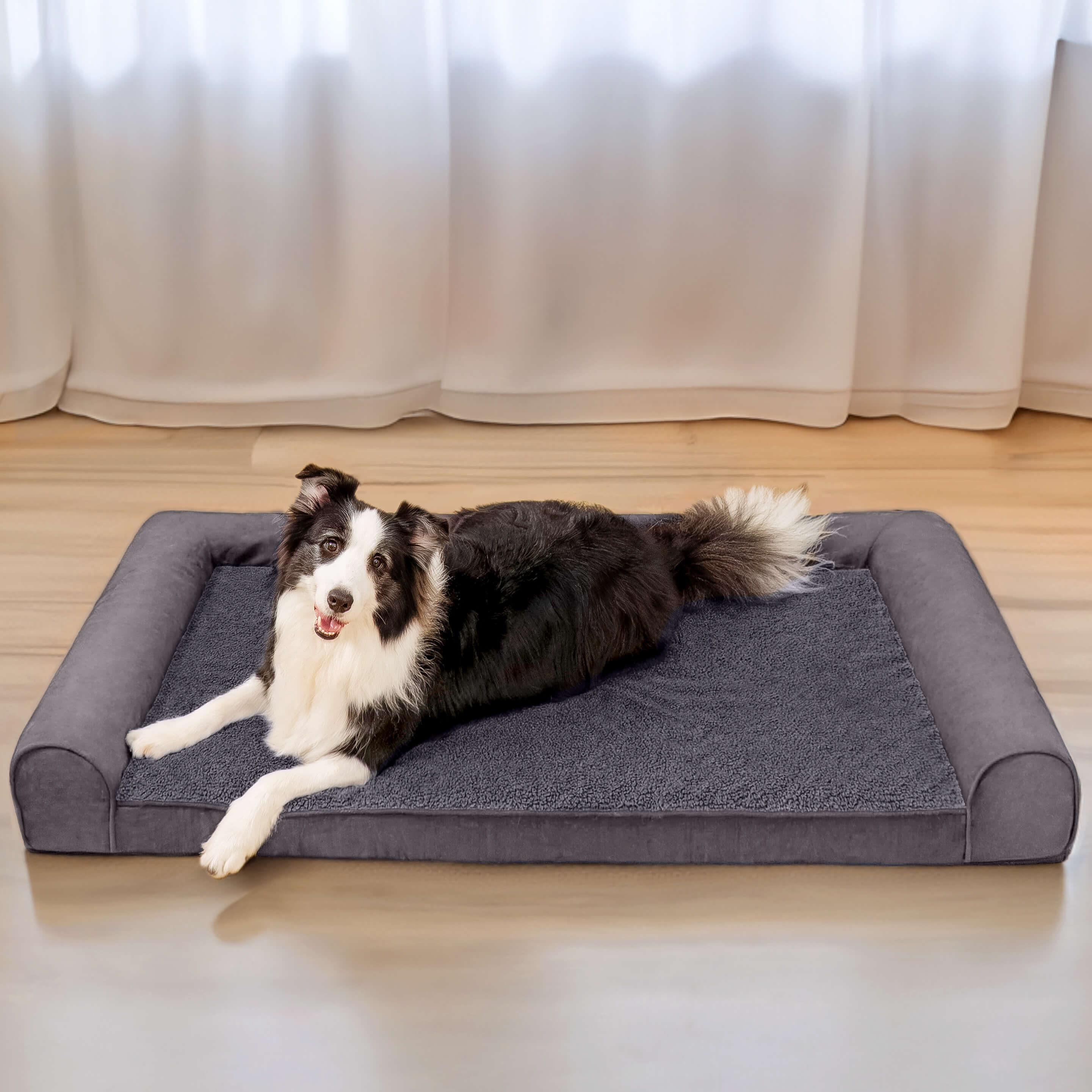 Faux Fleece & Suede Full Support Orthopaedic Dog Bed - Image 15