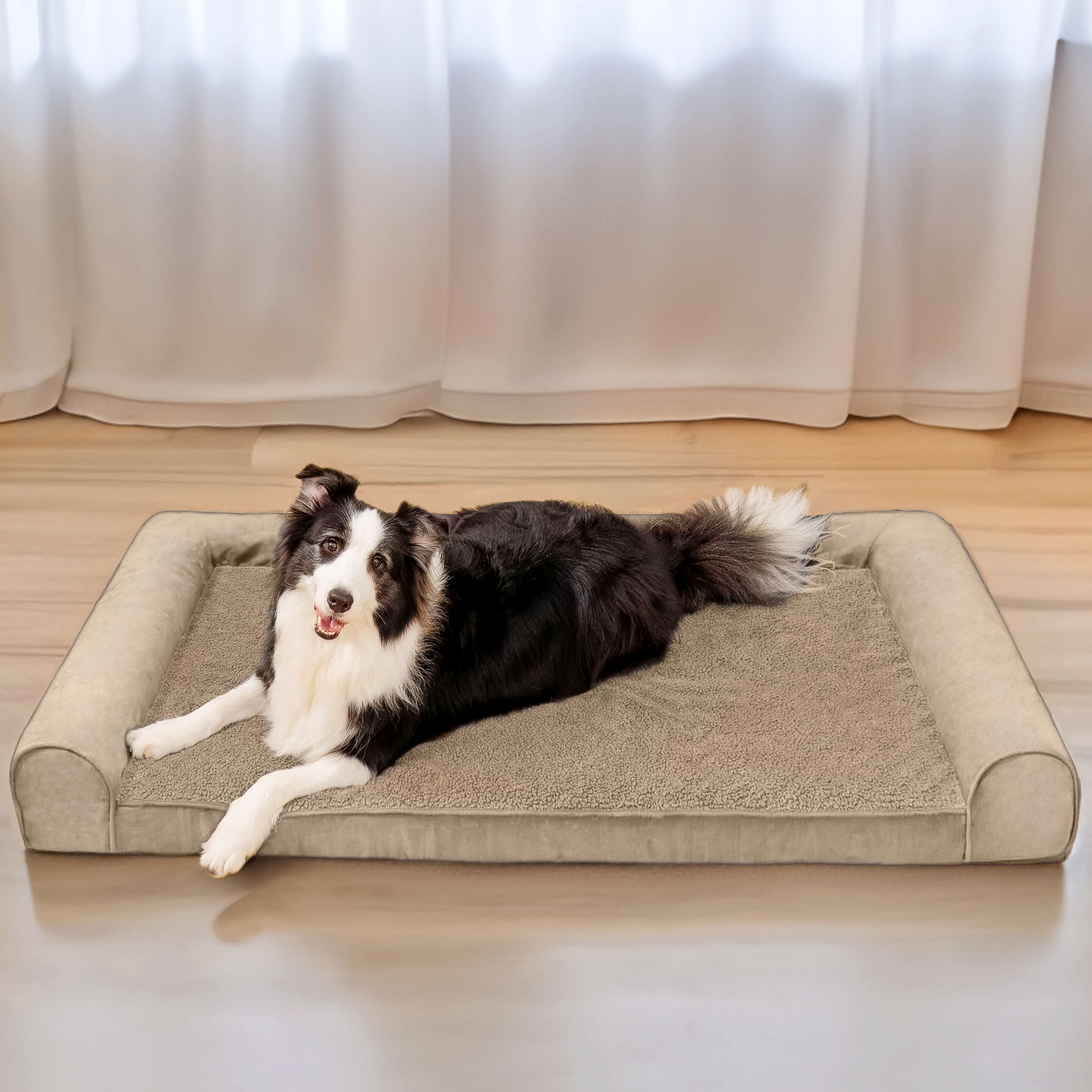 Faux Fleece & Suede Full Support Orthopaedic Dog Bed - Image 16