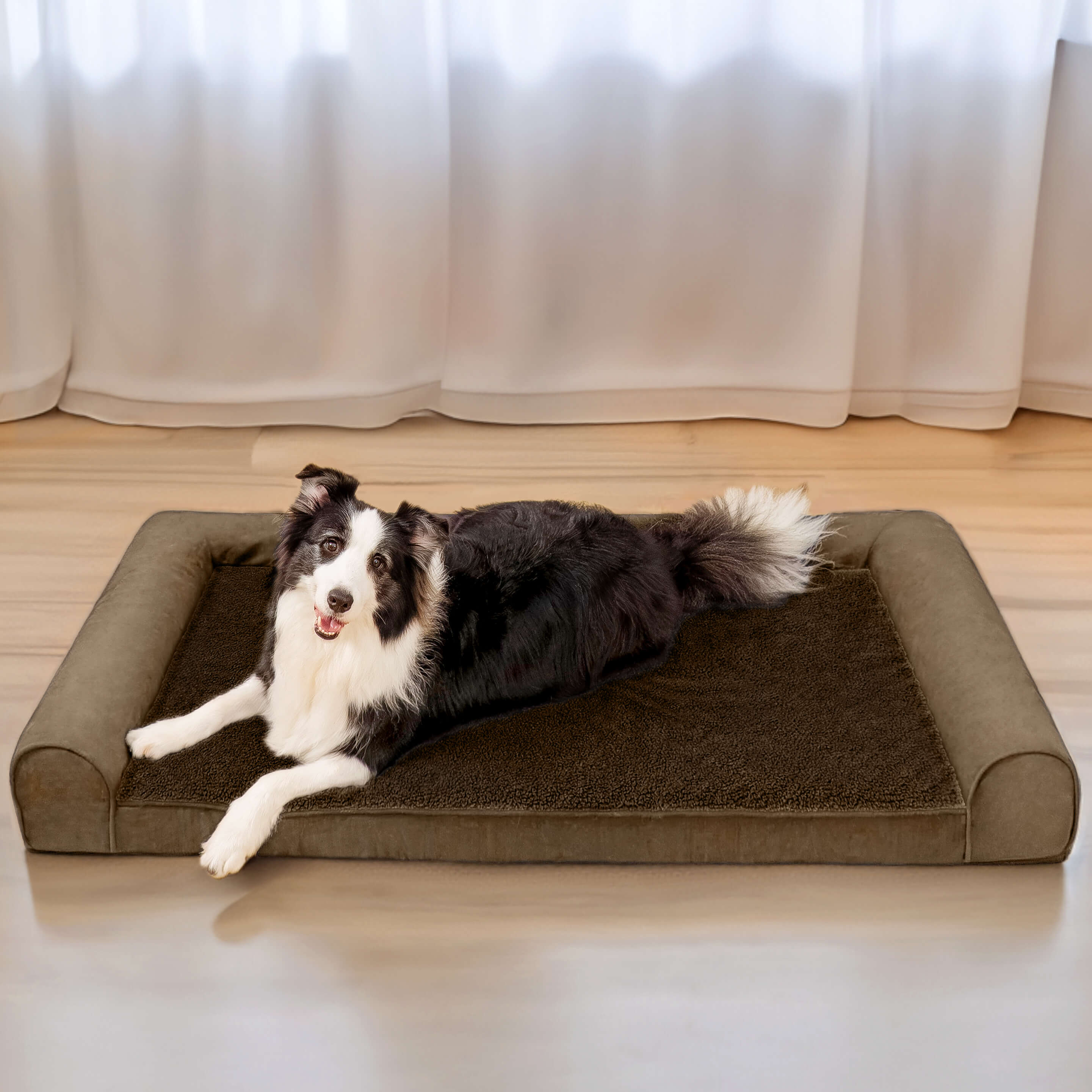 Faux Fleece & Suede Full Support Orthopaedic Dog Bed - Image 17