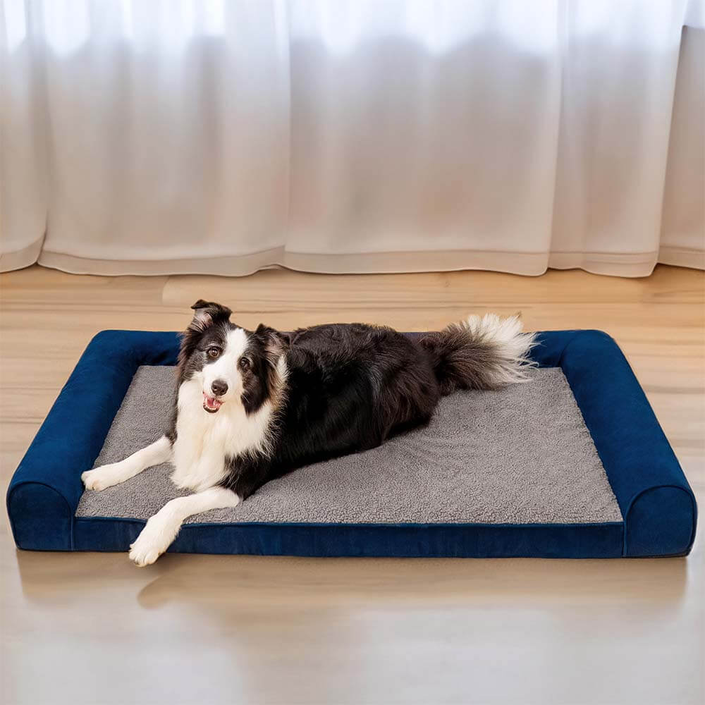 Faux Fleece & Suede Full Support Orthopaedic Dog Bed - Image 2