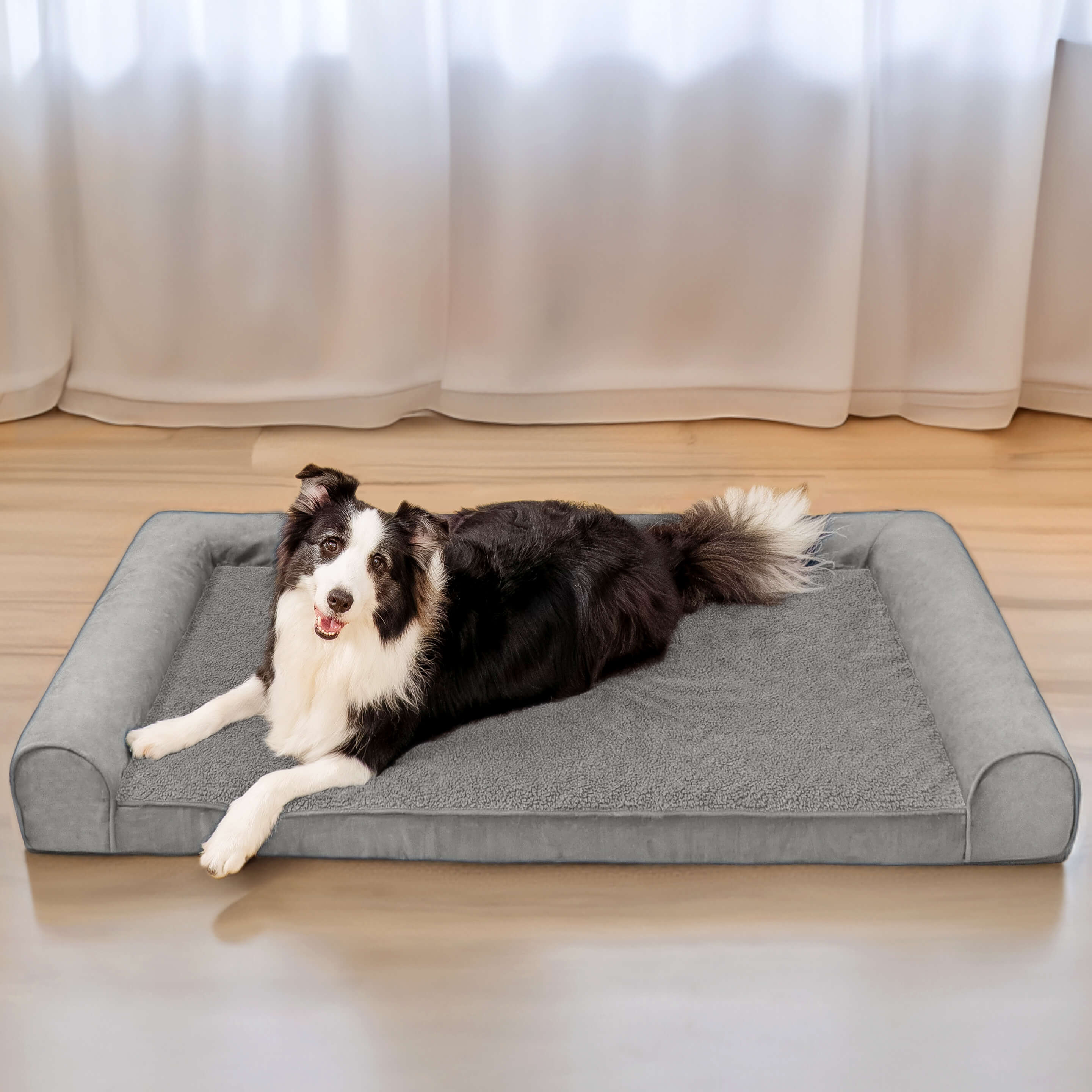 Faux Fleece & Suede Full Support Orthopaedic Dog Bed - Image 23