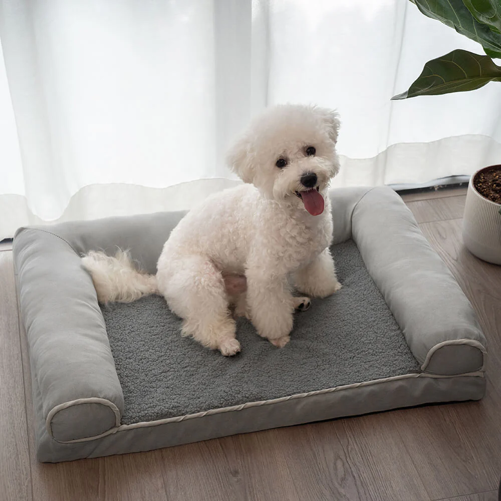Faux Fleece & Suede Full Support Orthopaedic Dog Bed - Image 5