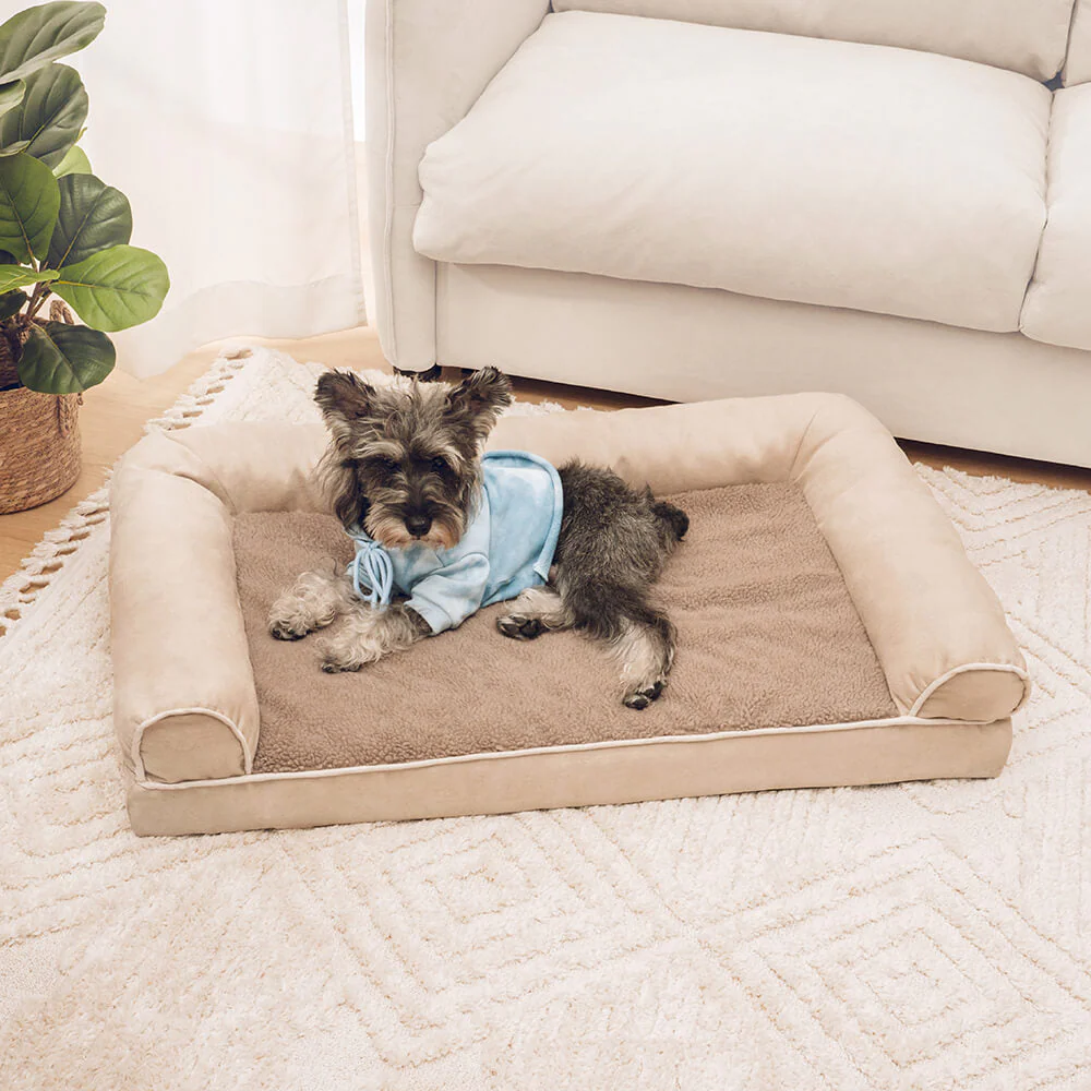Faux Fleece & Suede Full Support Orthopaedic Dog Bed - Image 6