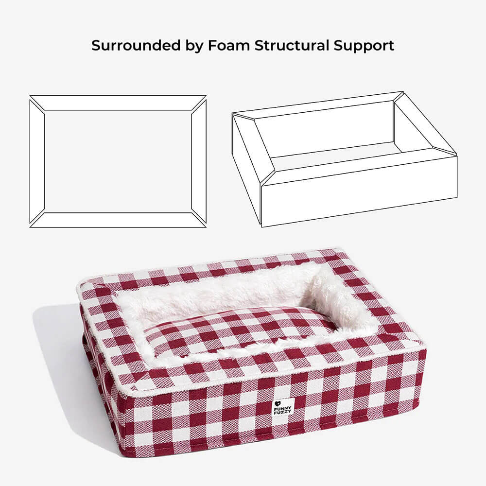 Festive Classic Tartan Cosy Dog Anti-Anxiety Calming Bed - Image 13