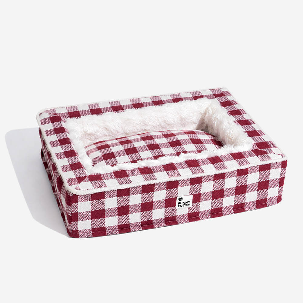 Festive Classic Tartan Cosy Dog Anti-Anxiety Calming Bed - Image 14