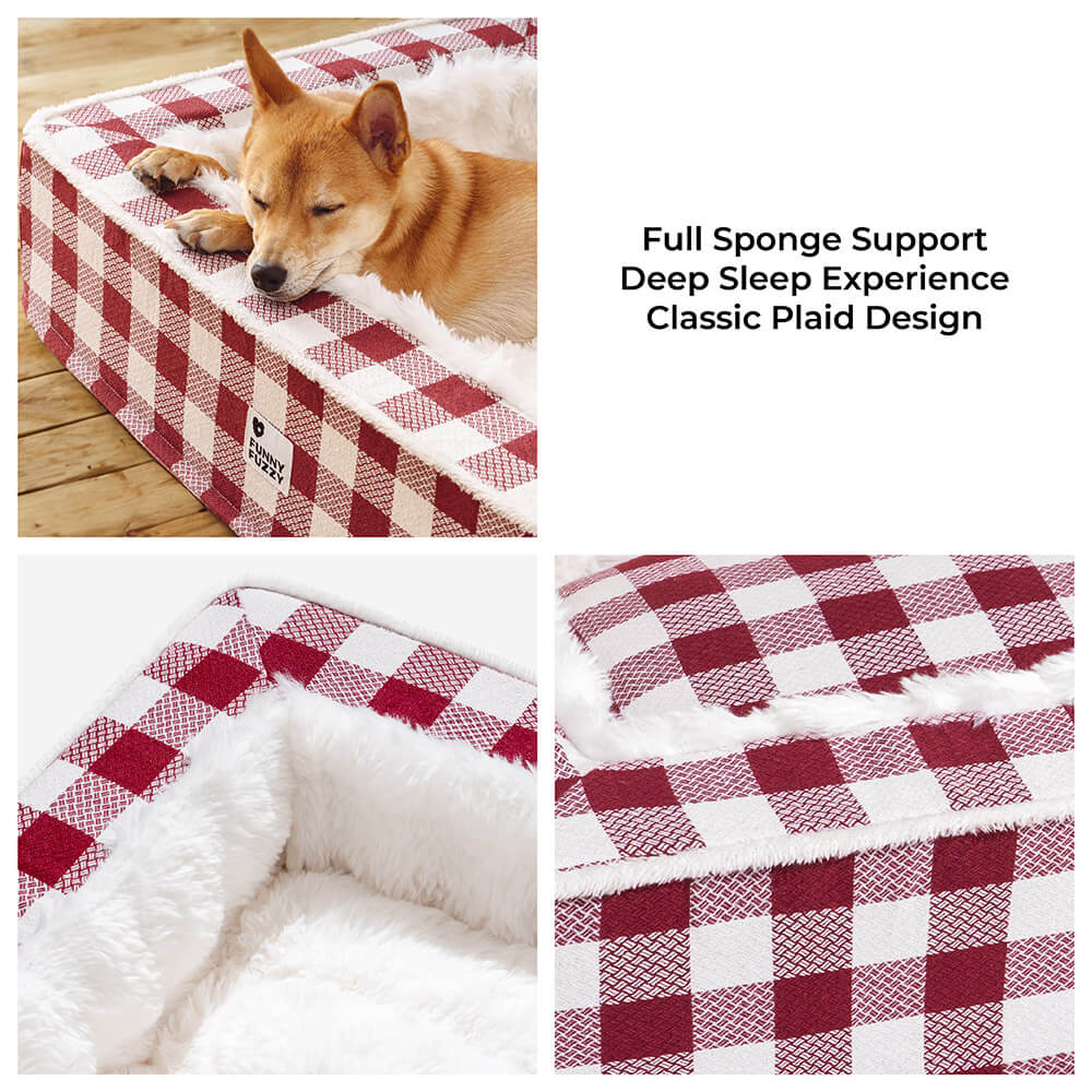 Festive Classic Tartan Cosy Dog Anti-Anxiety Calming Bed - Image 4