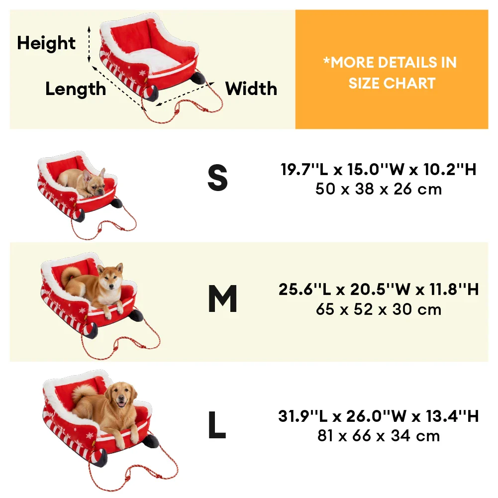 Festive Plush Cosy Dog Bed - Christmas Sleigh - Image 11