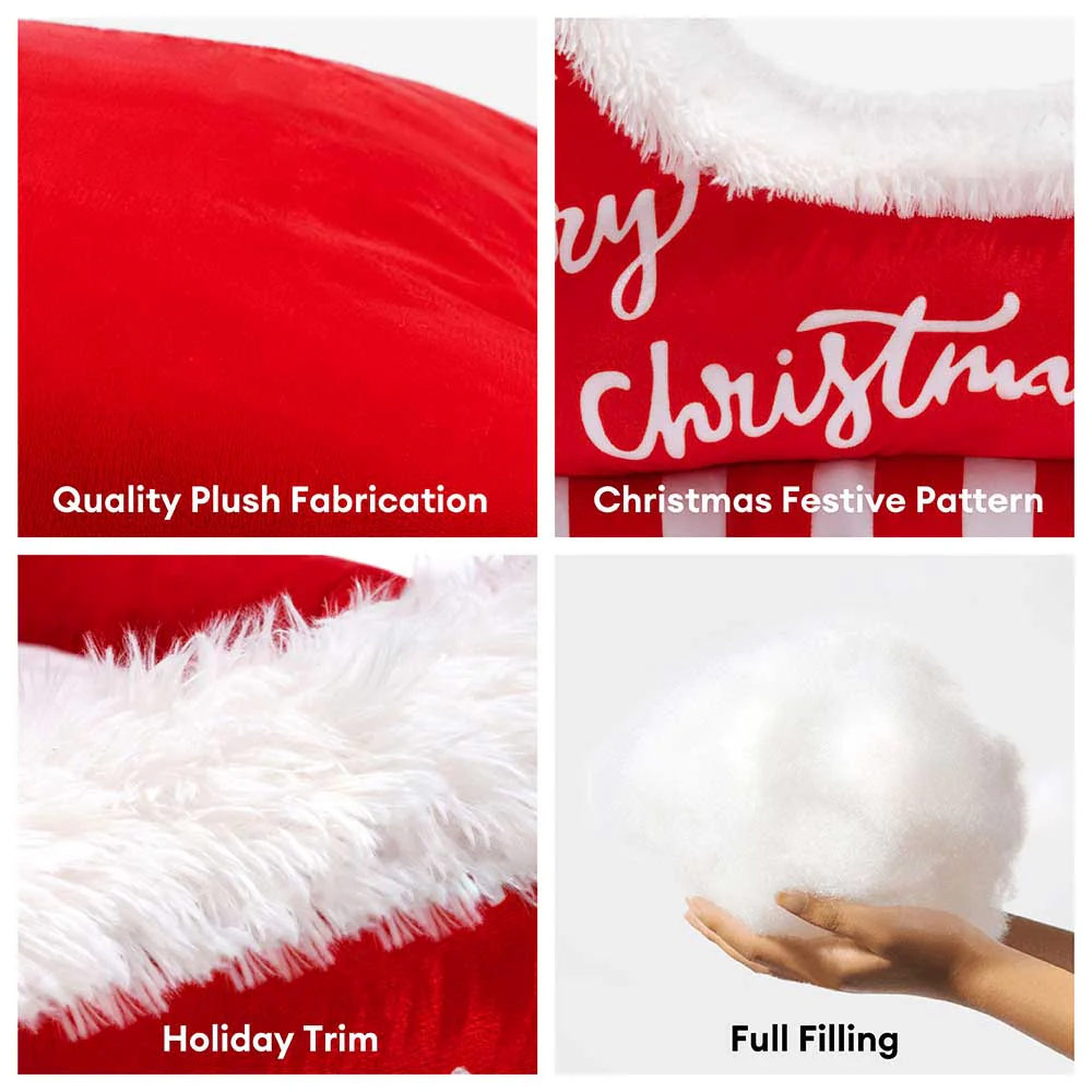Festive Plush Cosy Dog Bed - Christmas Sleigh - Image 4