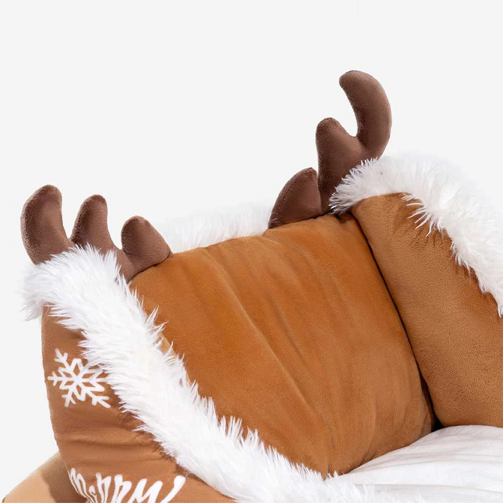 Festive Plush Cosy Dog Bed - Christmas Sleigh - Image 9