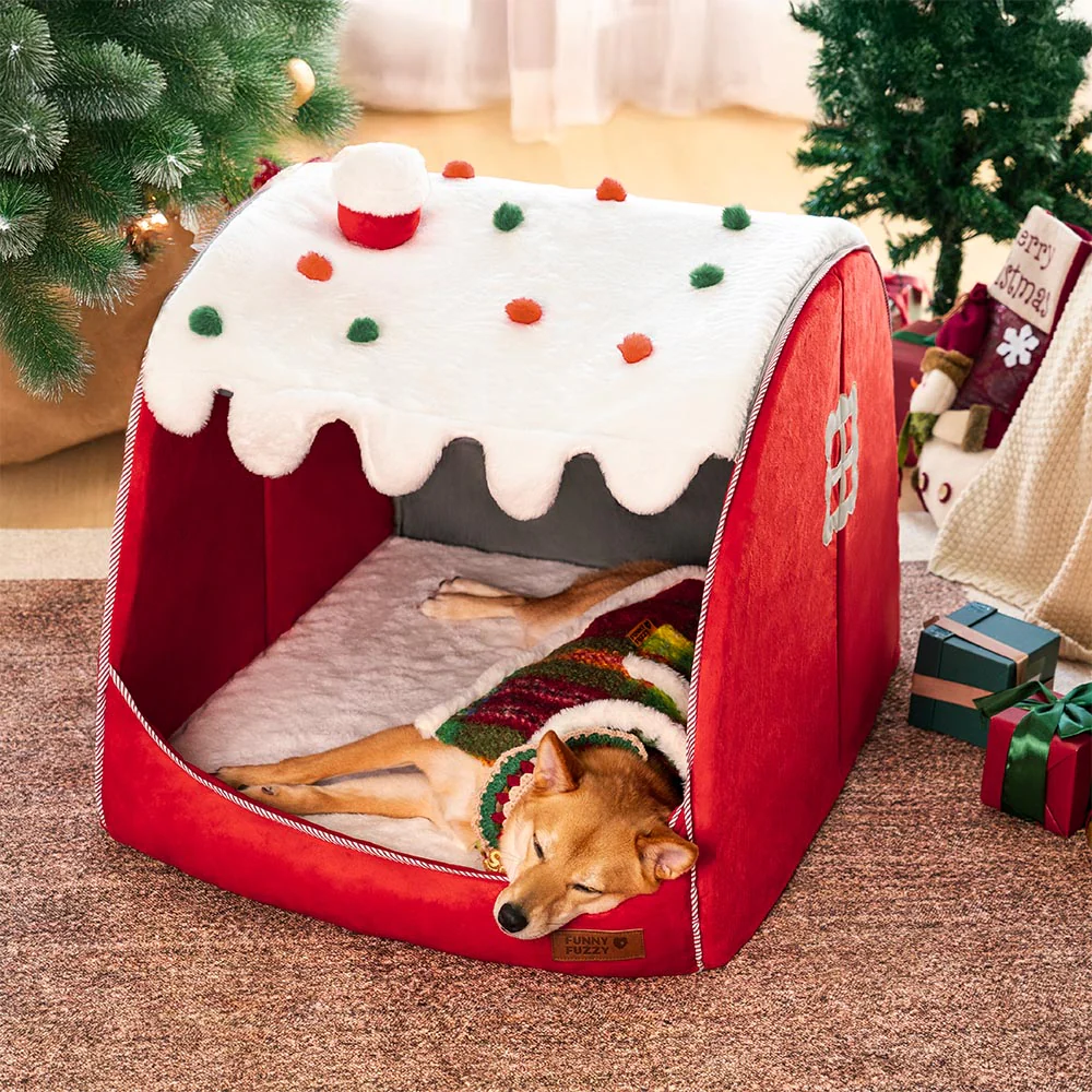 Festive Snow House Orthopaedic Dog Bed - Christmas Warmth - Image 7