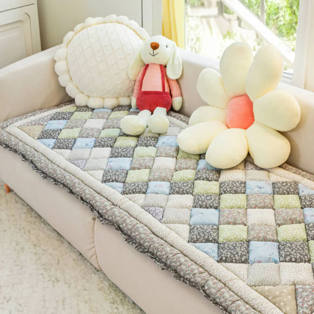 Floral Handmade Pure Cotton Protective Couch Cover - Image 13