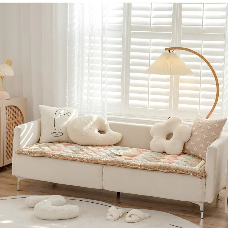 Floral Handmade Pure Cotton Protective Couch Cover - Image 9