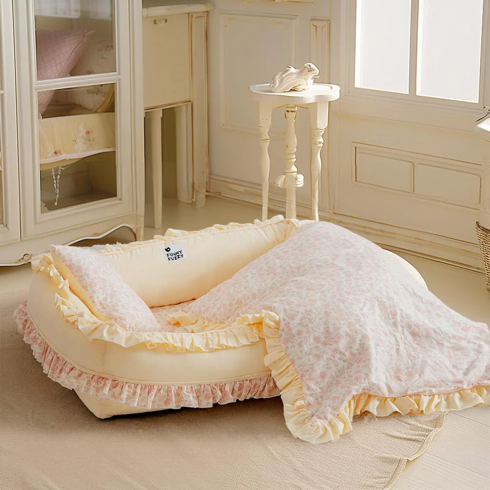 Floral Orthopaedic Dog Bed Calming Pet Bed with Pillow - Image 4