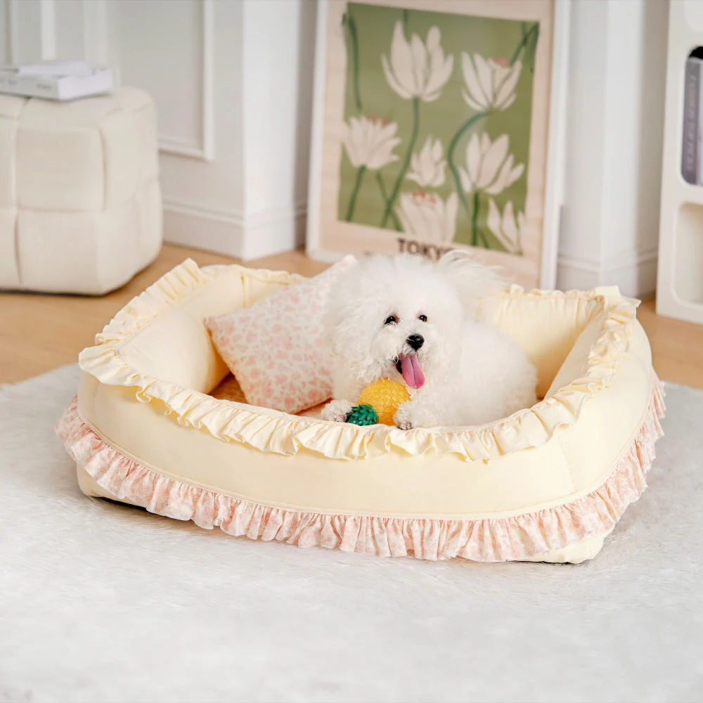 Floral Orthopaedic Dog Bed Calming Pet Bed with Pillow - Image 6