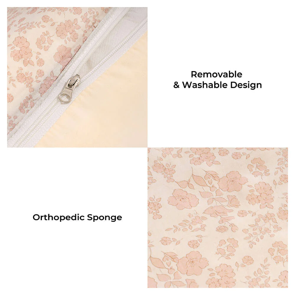 Floral Orthopaedic Dog Bed Calming Pet Bed with Pillow - Image 8