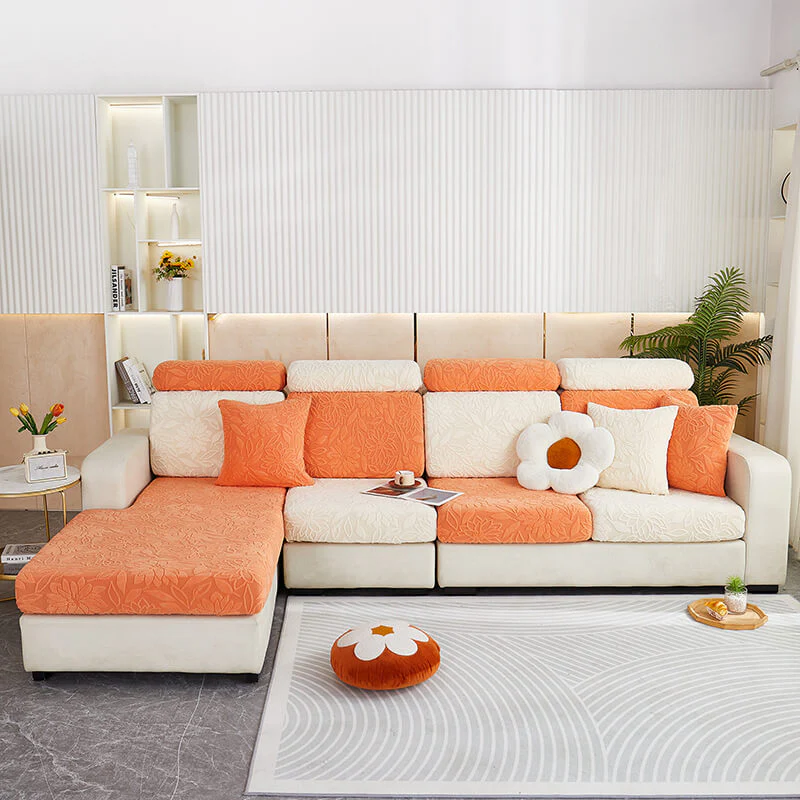 Floral Velvet Stretch Full Wrap Sofa Protector Couch Cover - Image 12