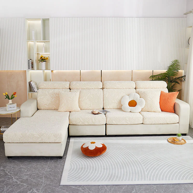 Floral Velvet Stretch Full Wrap Sofa Protector Couch Cover - Image 13