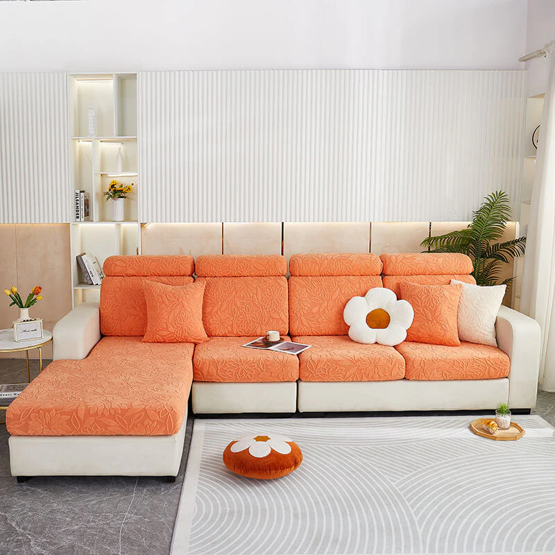 Floral Velvet Stretch Full Wrap Sofa Protector Couch Cover - Image 14