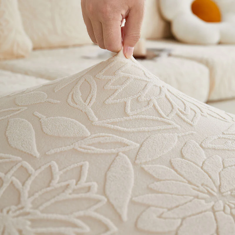 Floral Velvet Stretch Full Wrap Sofa Protector Couch Cover - Image 5