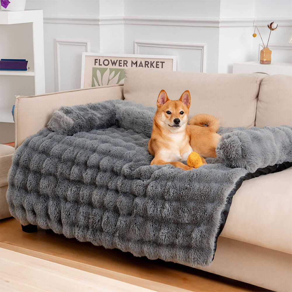 Fluffy Fuzzy Calming Dog Bed Sofa Protector Pet Mat - Image 3