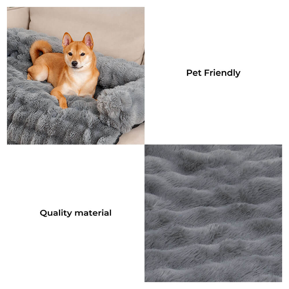 Fluffy Fuzzy Calming Dog Bed Sofa Protector Pet Mat - Image 4