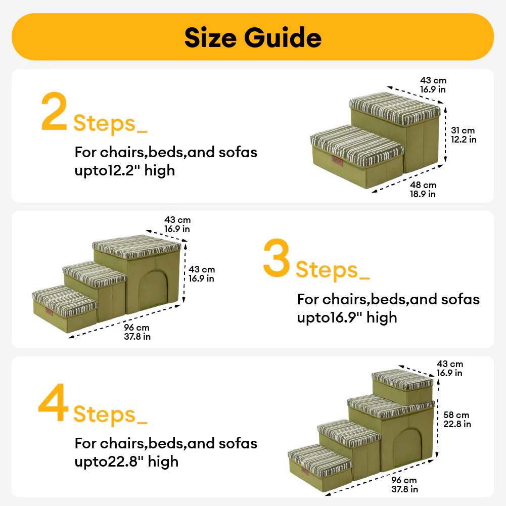 Foldable Dog Stairs with Storage and Condo - Funnyfuzzy SnugNest - Image 4