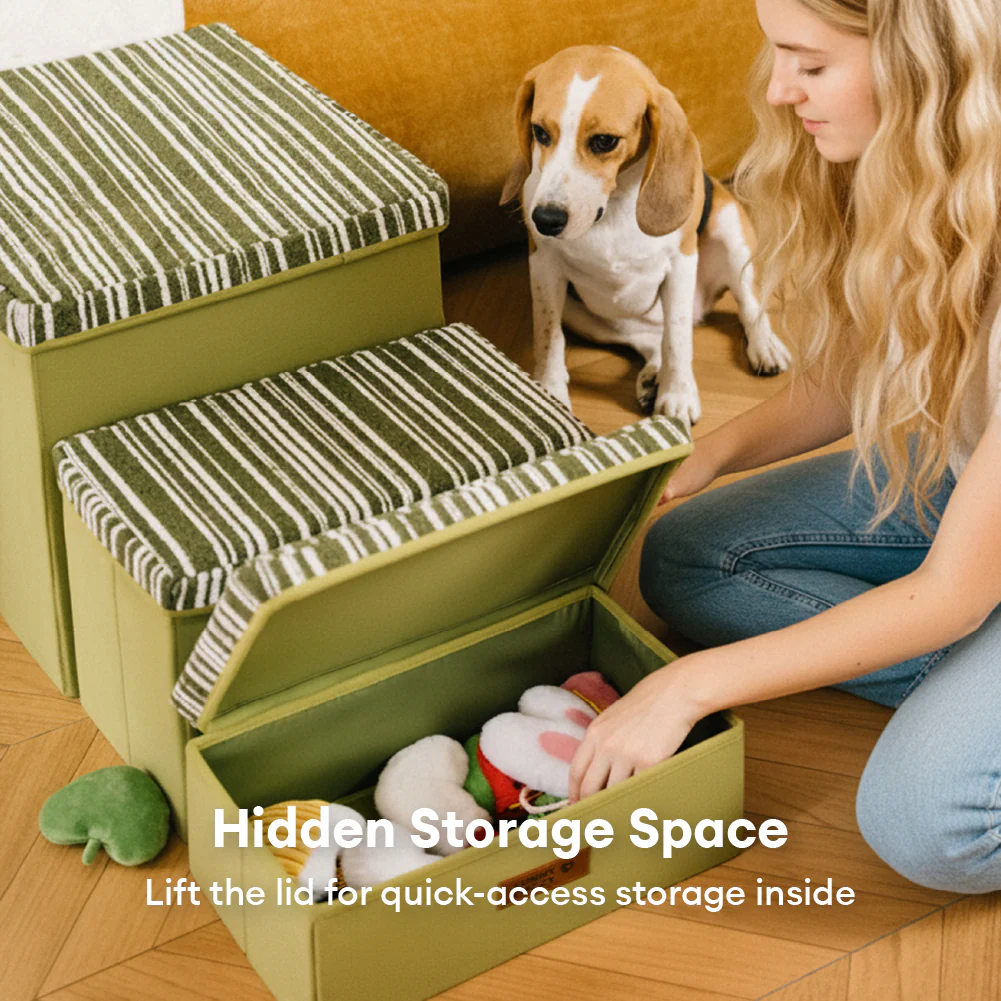 Foldable Dog Stairs with Storage and Condo - Funnyfuzzy SnugNest - Image 5
