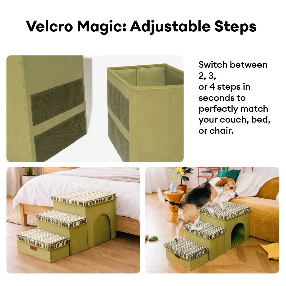Foldable Dog Stairs with Storage and Condo - Funnyfuzzy SnugNest - Image 7
