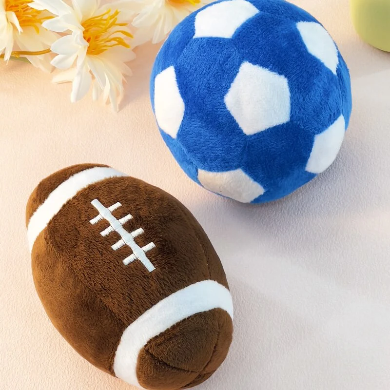 Football Plush Interactive Chew Toy Squeaky Dog Toy - Image 3