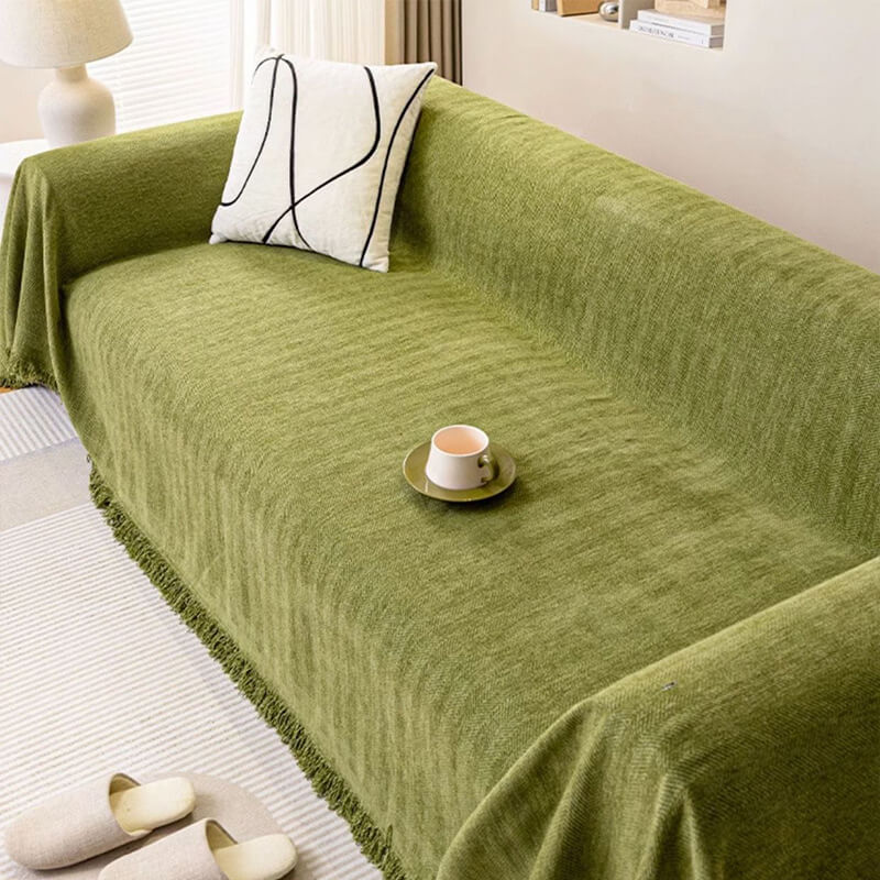 Full Coverage Herringbone Chenille Sofa Protection Wear-resistant Couch Cover - Image 2