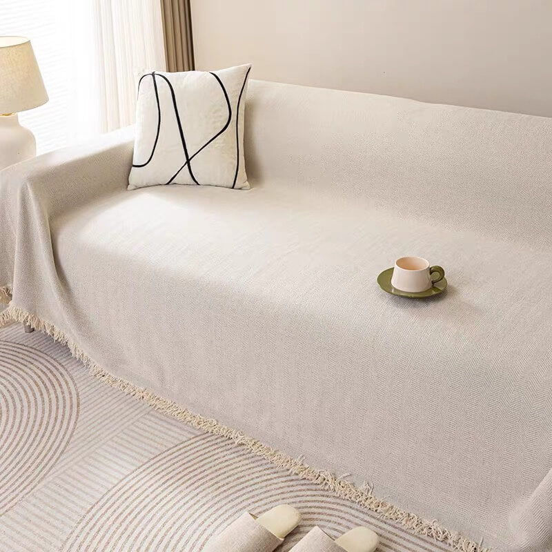 Full Coverage Herringbone Chenille Sofa Protection Wear-resistant Couch Cover - Image 5