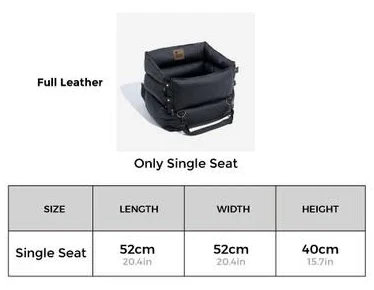 Full Leather Dog Pet Car Seat Bed - Fort - Image 12