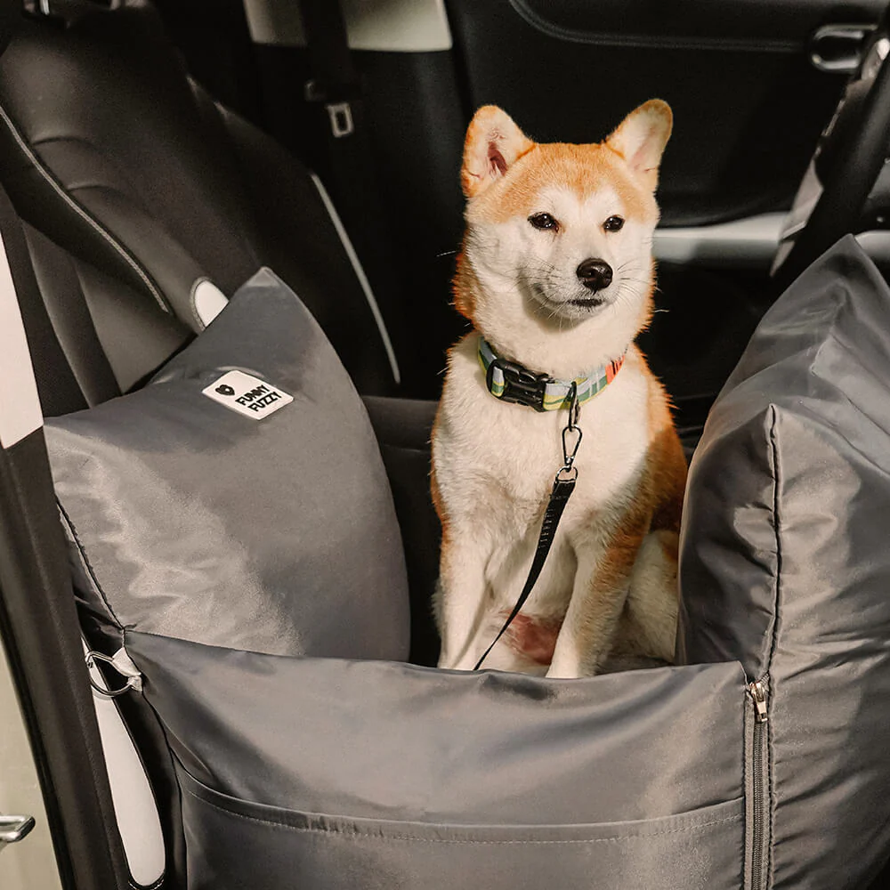 Full Leather Dog Pet Car Seat Bed - Fort - Image 17