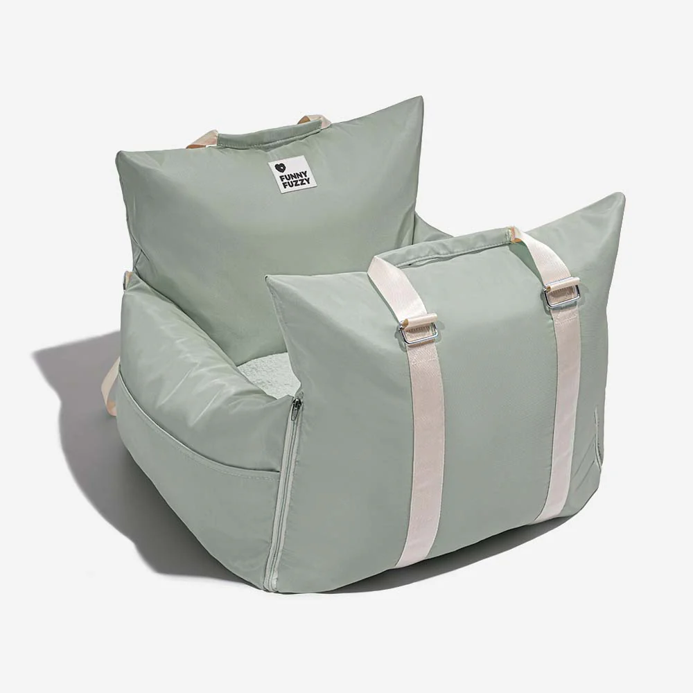 Full Leather Dog Pet Car Seat Bed - Fort - Image 24