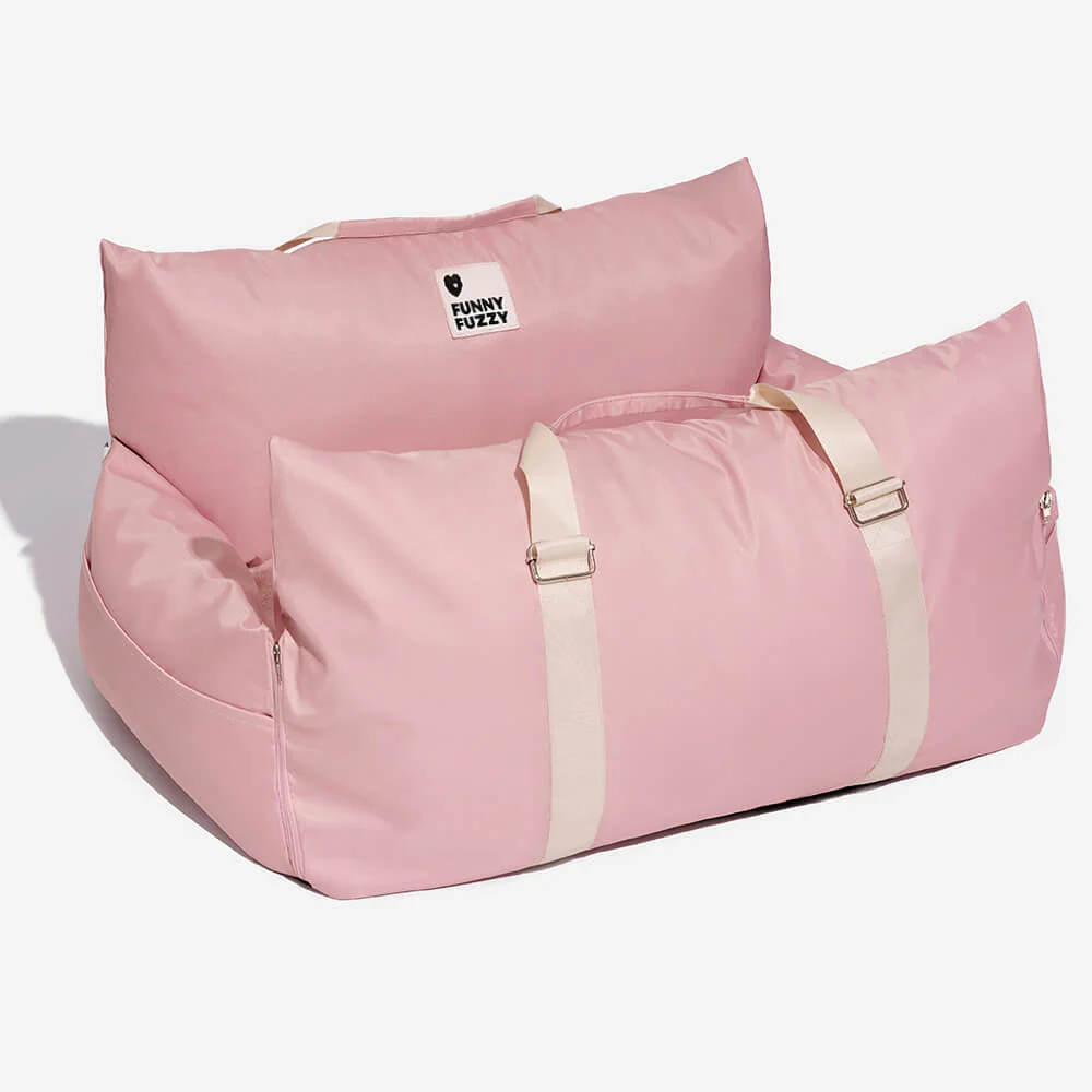 Full Leather Dog Pet Car Seat Bed - Fort - Image 29