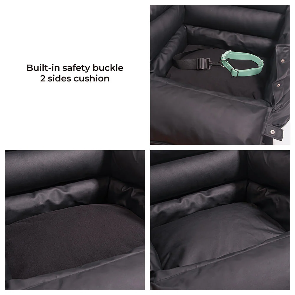 Full Leather Dog Pet Car Seat Bed - Fort - Image 7