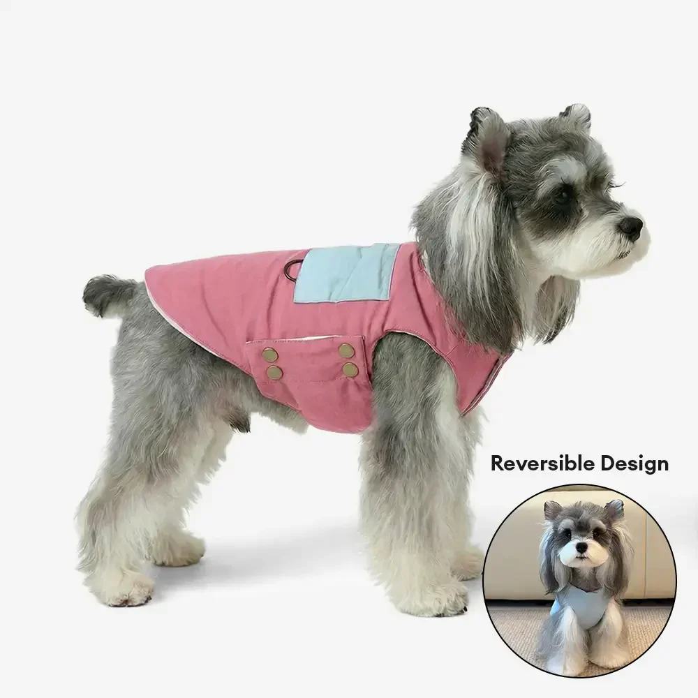 Functional Color-Block Dual-Sided Reversible Wear Dog Vest Coat - Image 4