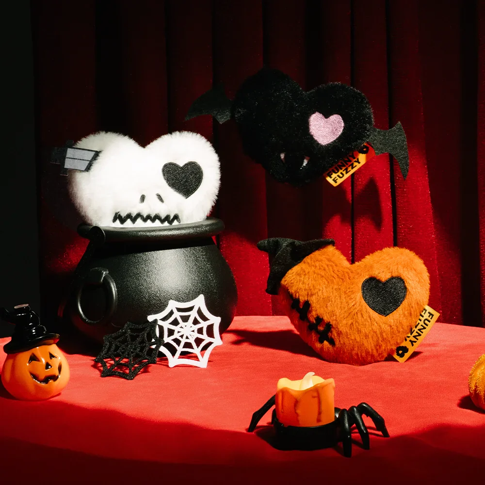 FUNNYFUZZY Halloween Plush Squeaky Dog Toy - Bat Heart - Image 4
