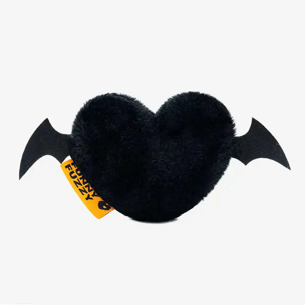 FUNNYFUZZY Halloween Plush Squeaky Dog Toy - Bat Heart - Image 5