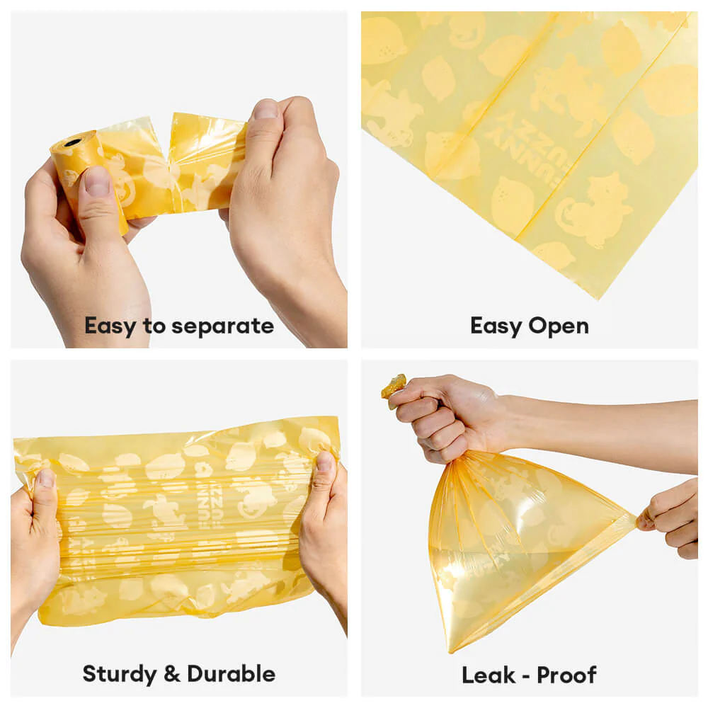 FUNNYFUZZY Lemon Scented Durable Recycled Poop Bags - Fresh Up - Image 13