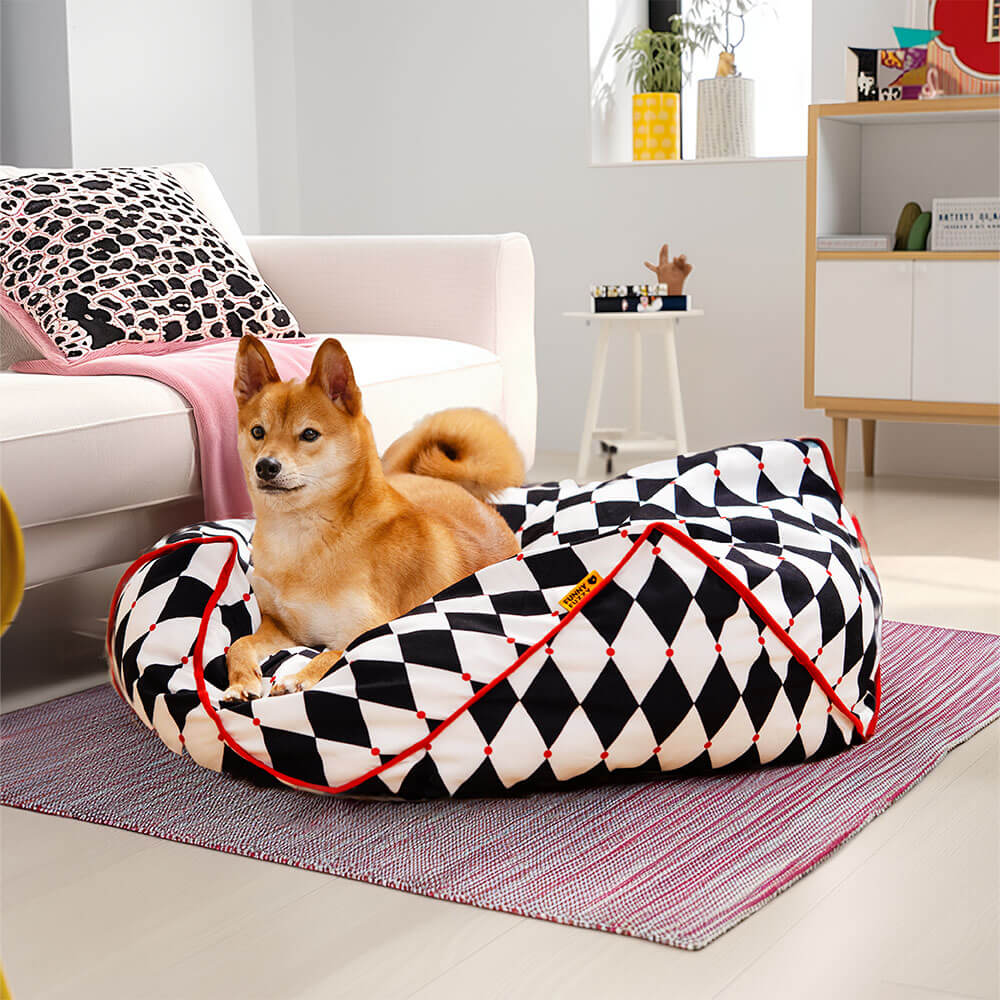 FunnyFuzzy Polygonal Calming Bean Bag Dog Bed - Image 2
