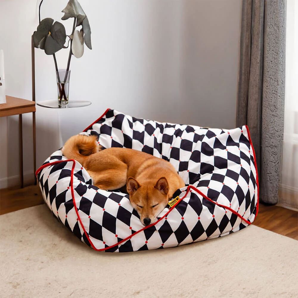 FunnyFuzzy Polygonal Calming Bean Bag Dog Bed - Image 3
