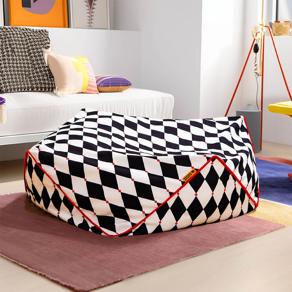 FunnyFuzzy Polygonal Calming Bean Bag Dog Bed - Image 4