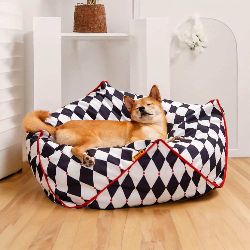 FunnyFuzzy Polygonal Calming Bean Bag Dog Bed - Image 8