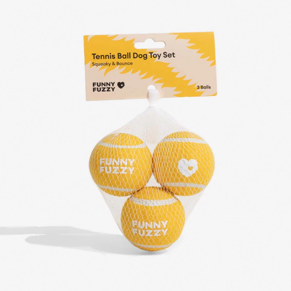 FUNNYFUZZY Tennis Ball Dog Toy - Squeaky & Bounce - Image 14