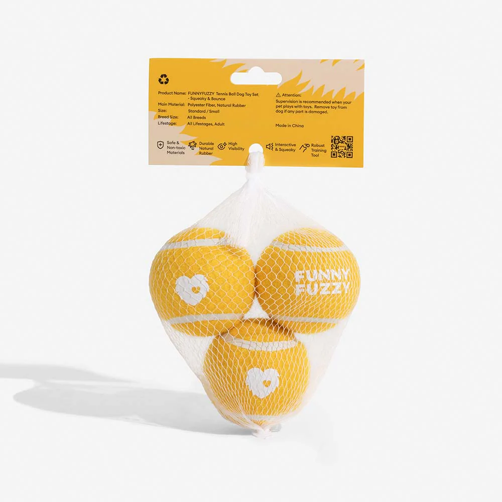 FUNNYFUZZY Tennis Ball Dog Toy - Squeaky & Bounce - Image 15