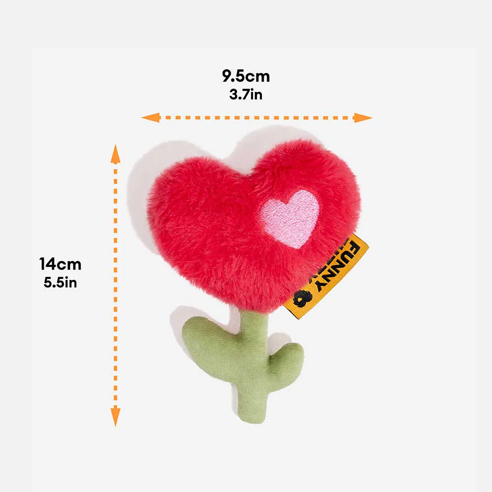 FUNNYFUZZY Valentine's Day Rose Plush Squeaky Dog Toy - Image 7